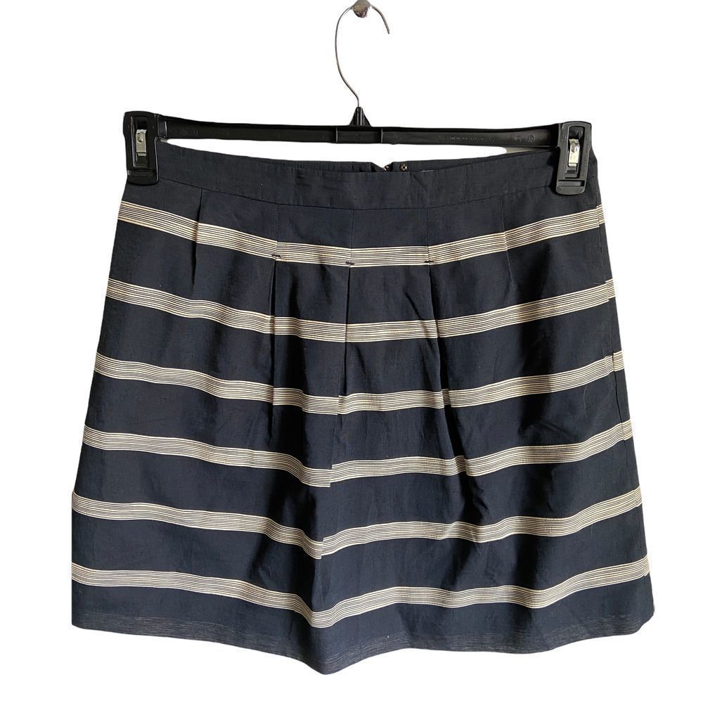 Ann Taylor Loft Black/Cream Stripe A Line Skirt Size 6